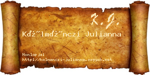 Kálmánczi Julianna névjegykártya